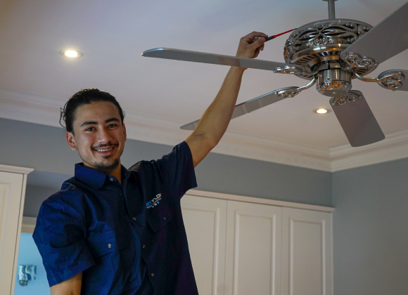 Done installing the ceiling fan
